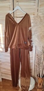 Βελουτέ Σετ Γυναικείο VLV28001-BROWN - Image 3