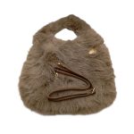 Τσάντα Ώμου Faux Fur BagtoBag XY2409 Taupe - Image 2